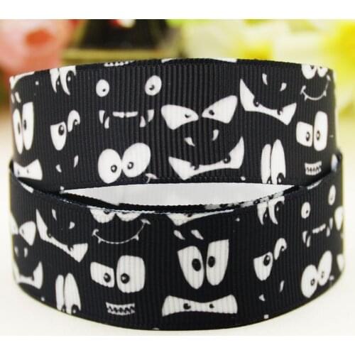 22mm 25mm 38mm 75mm Monster Cartoon pattern printed Grosgrain Ribbon party decoration 10 Yards X-04113