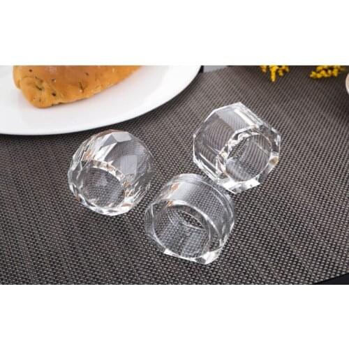 4pcs Crystal napkin ring European luxury diamond-shaped mouth cloth ring design simple and modern model room soft decoration