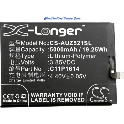 Cameron Sino 5000mAh Battery C11P1614 for Asus ZC521TL, ZenFone 3s Max, ZenFone 3s Max Dual SIM TD-LTE, ZenFone Pegasus 3S