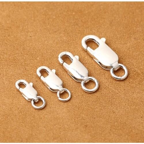 S925 Sterling Silver Handmade DIY Accessories Wholesale 5mm Lobster Clasp Necklace Bracelet Connection Pendant Buckle