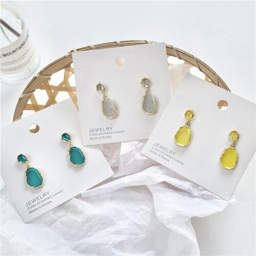 Irregular Yellow Water Drop Earrings Beautiful Geometric Multi Earrings