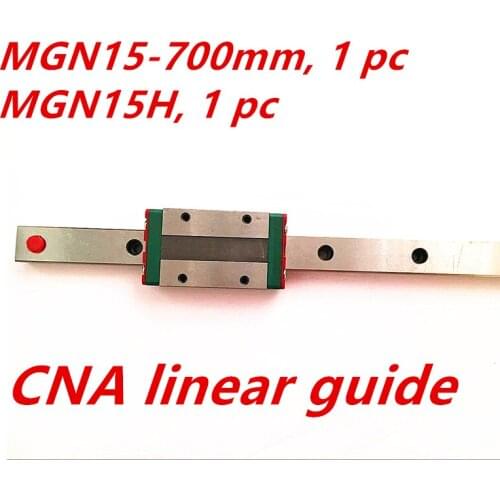 Free shipping 15mm Linear Guide MGN15 700mm linear rail way + MGN15H Long linear carriage for CNC X Y Z Axis