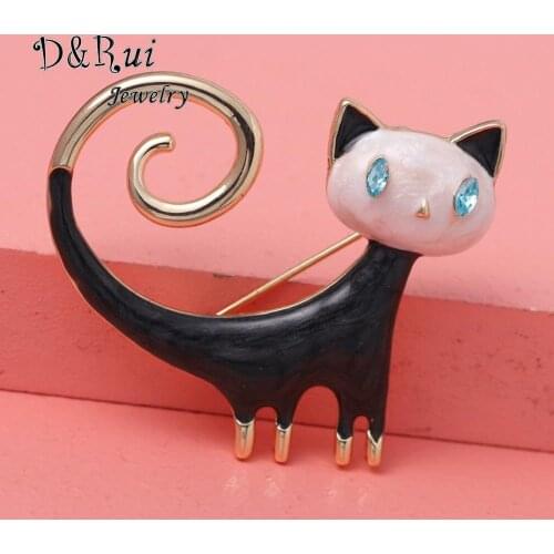 D&Rui Jewelry Black Brooches For Clothes