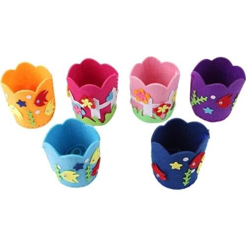 1PC Kids DIY Craft Pencil Holder Educational Toys For Children Creative Handwork Pen Container Arts And Crafts Toys Gifts