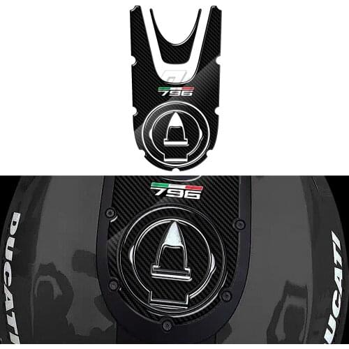 For Ducati Monster 796 2008-2014 3D Carbon-look Motorcycle Gas Cap Sticker Tank Pad Protector