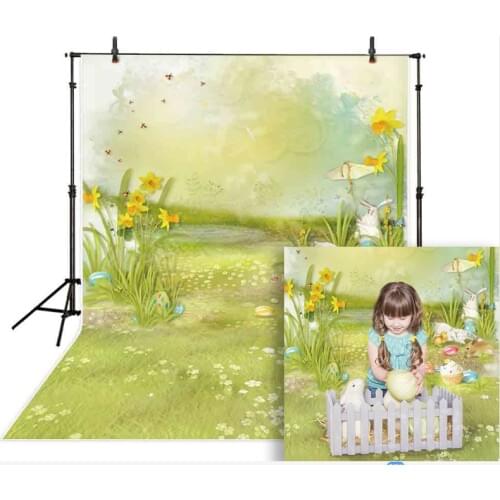 HUAYI Photography Backdrop Easter Spring Green Photo Background fairy tale studio photophone photocall backdrops D-372