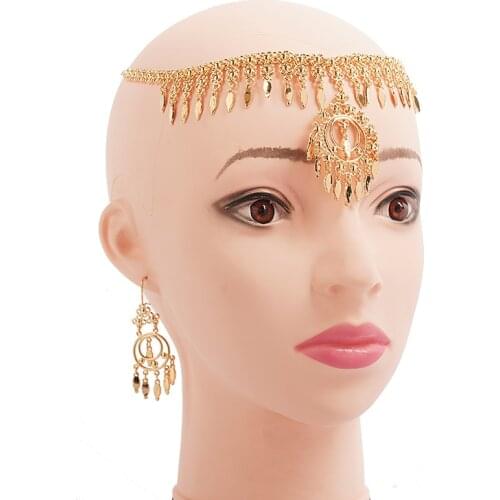 French Trendy Hair Accessories for Girls Gold Plated Tassels Hair Chain for Bridal Arabic Luxury Wedding Bride Hair Jewelry