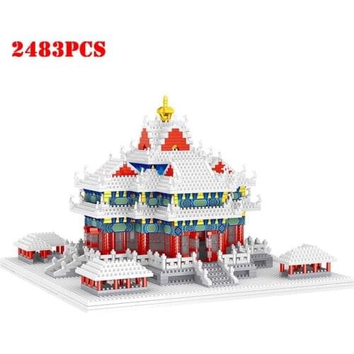 Chinese Traditional Architecture Mini Building Blocks The Imperial Palace Turret Micro Diamond Bricks Toys For Children Kid Gift