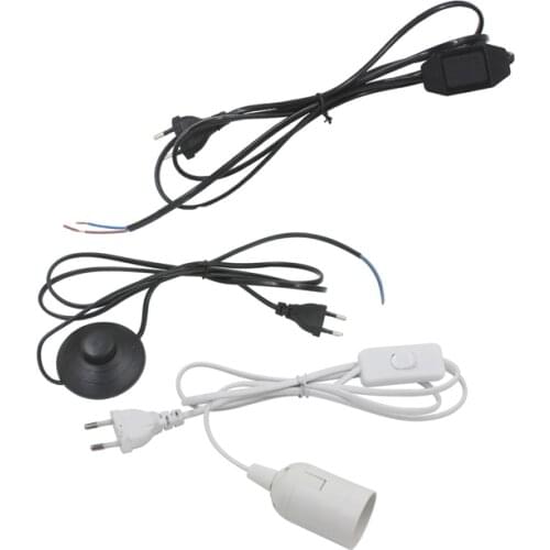 Dimmable Button Switch Power Cord EU Plug Line Cable Wire For DIY LED Floor Lamp/Reading Light E27 connector Foot button