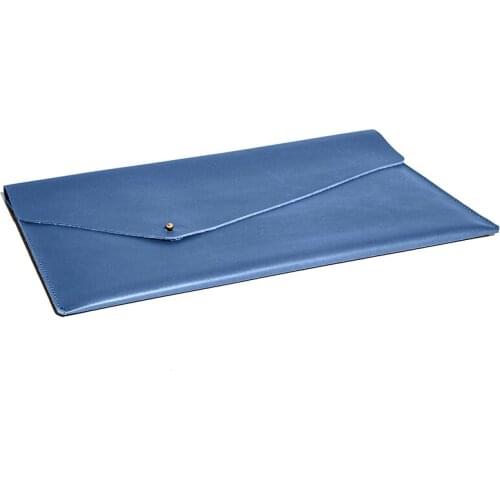 Leather Macbook Case - 16`` Dark Blue Compatible with Apple Macbook 16 "models from 2016 and later one piece handmade
