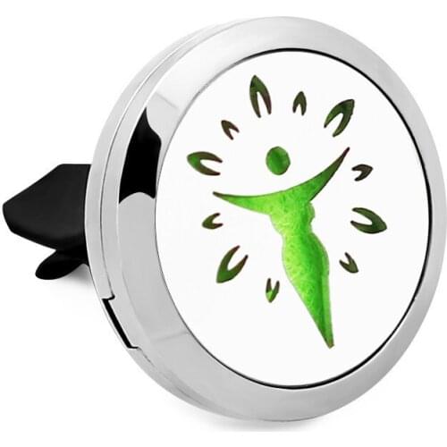 30MM Magnetic Stainless steel car perfume oil diffuser locket necklace car aromatherapy essential plain pendant DIY gift