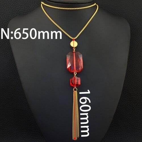Fashion Stainless Steel Jewelry For Woman and Girl 650mm Long Charm Sweater Chain Necklace Pendant High Quality NEILAYBF