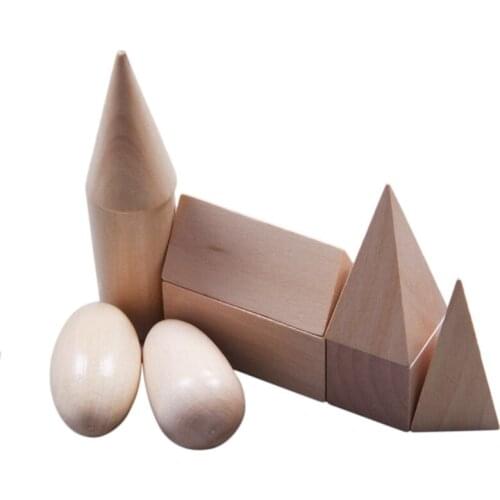 Wooden Montessori Mystery Bag Geometry Blocks Set Educational Cognitive Toys