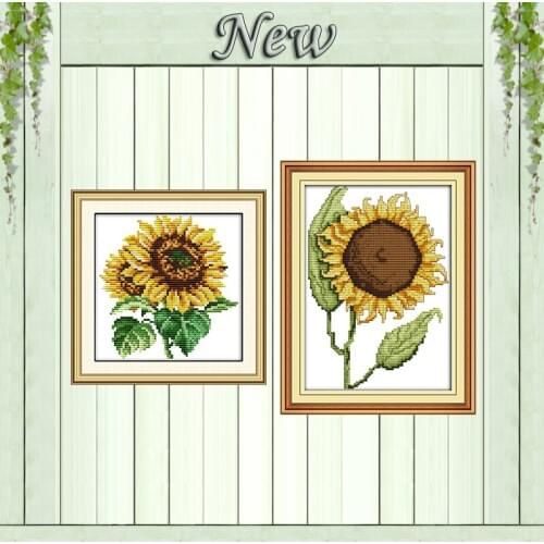 The sunflower scenery decor painting counted printed on the canvas DMC 11CT 14CT kits DIY Cross Stitch embroidery needlework Set