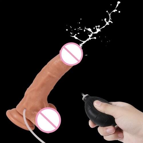 New Realistic Dildo Penis Pump Simulated Ejaculation Function with Suction Cup Sex Toys Phallus For Woman Poppers For Sex Dildo