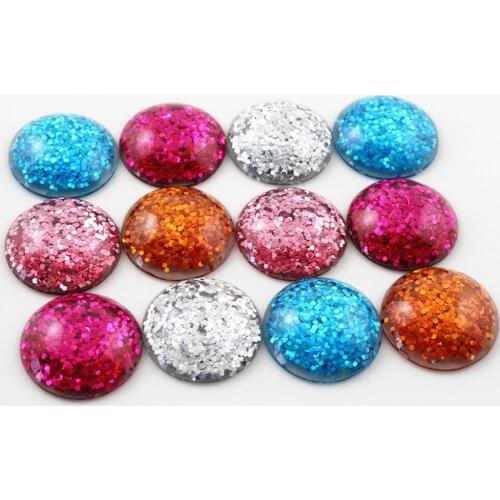 New Fashion 10pcs 25mm Bright Wafer Mixed Color Flat Back Resin Cabochons Cameo Fit 25mm Cabochons Cameo Tray Setting Bracelet