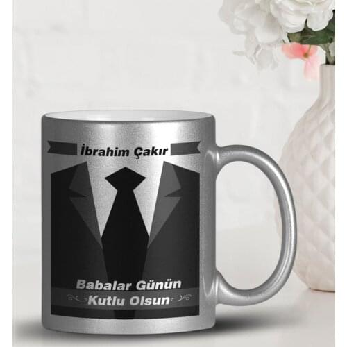 Personalized Fathers Day Themed Silver Gilt Mug Cup 25-429