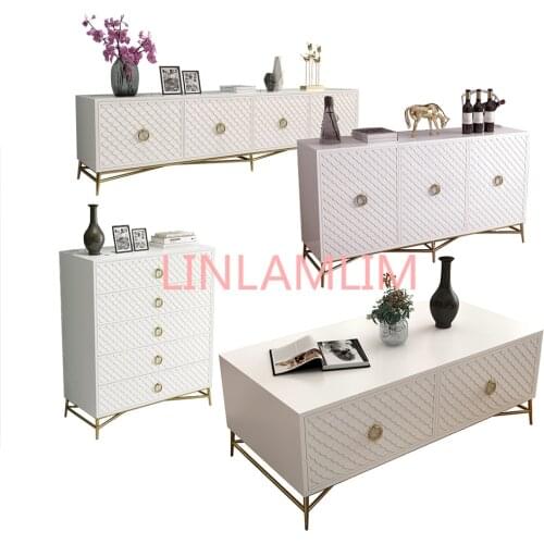 TV Stand Living Room monitor stand mueble stalinite stainless steel drawer chest +tv table + Coffee centro Table + side cabinet