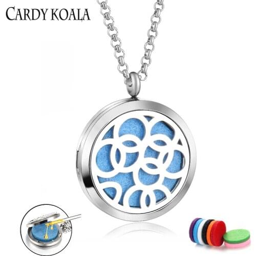 European and American popular stainless steel magnets open perfume perfume essential oil box pendant necklace