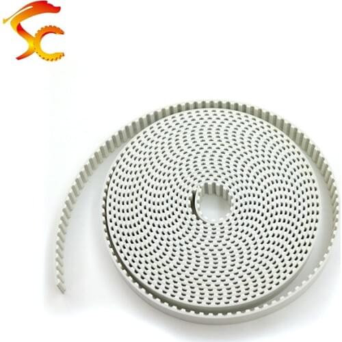High Quality 2meters T5 PU open belt T5 timing belt T5 16MM white Polyurethane with steel core belt width 16mm