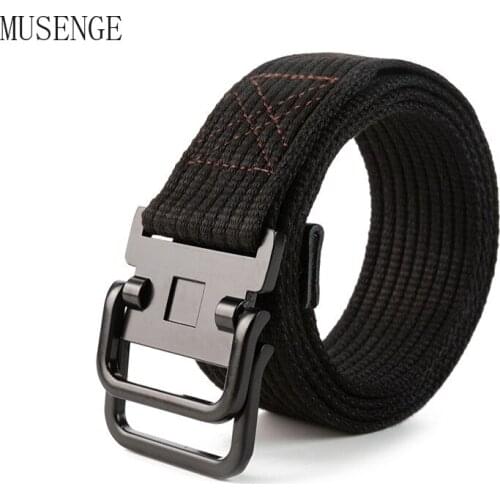 2021 New Thicken Metal Buckle Nylon Mens Belt Military Belt Combat Tactical Belts Double Buckle a Belt for Women Plus Size