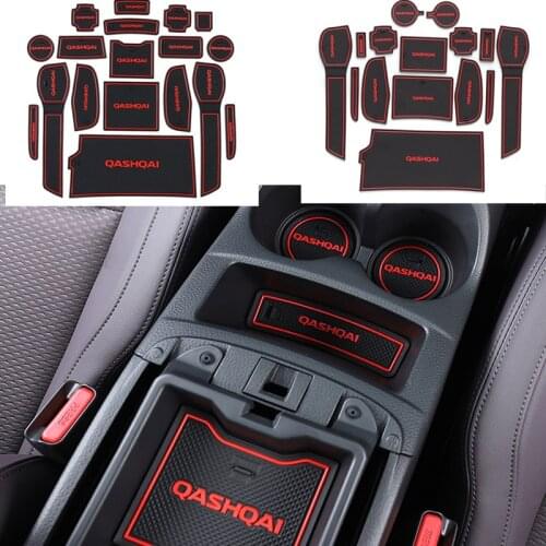 For Nissan Qashqai J11 J10 2021 2020 2019 2018 2017 08-15 Accessories Rubber Door Mat Interior Anti-Slip Cup Pad Gate Slot Pad