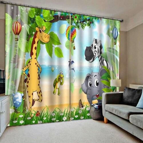 Customized size Luxury Blackout 3D Window Curtains For Living Room cartoon curtains kids curtain
