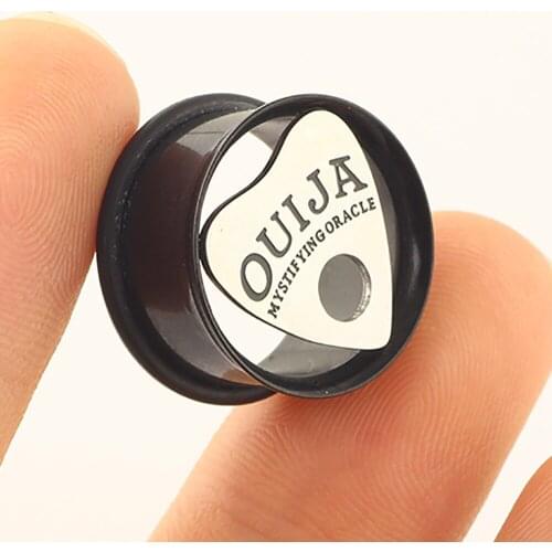 TIANCIFBYJS Heart Fit Ear Plugs Flesh Tunnles Stainless Steel Earring Expander Black Lobe Stretcher Piercing Body Jewelry 8-16mm