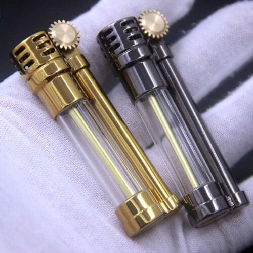 New Windproof Kerosene Gasoline Lighter Inflatable Compact Retro Grinding Wheel Flint Oil Metal Pendant Lighter Men Gift