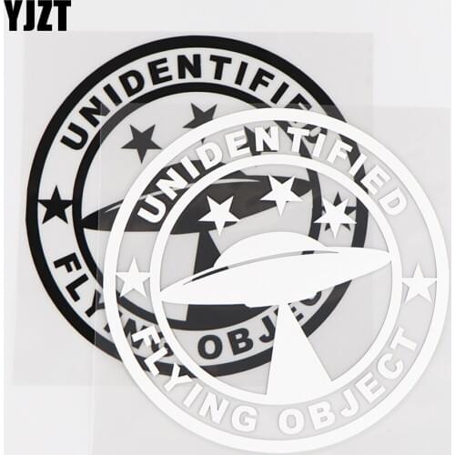 YJZT 15X15CM Unidentified Flying Object Personalized Ufo Vinyl Car Stickers Decals Black / Silver 10A-0410
