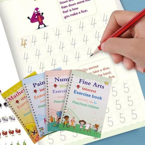 Magic Calligraphy Copybook Reusable Writing Calligraphy Groove Copybook Childrens Writing and Correction Sunken Magic Book Toys