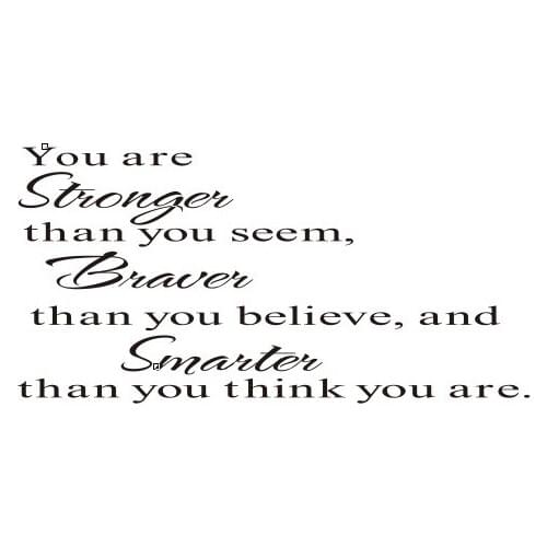 You are stronger Living Room bedroom 3D Vinyl Wall Decal Wall Lettering Art Words Wall Sticker Home Decor Decoration