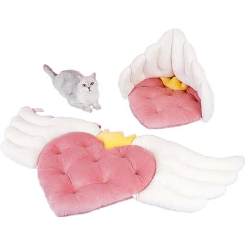 1pc Pet Cat Cushion Angel Wings Love Four Seasons Universal Cat Nest Sofa Cushion Dual-use Pet Mattress Cat Supplies Accessories