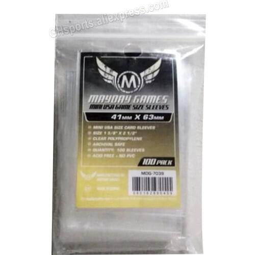 2 Packs/lot Mayday Games for 41*63mm Card Protector 100 Sleeve Pack Case Holder Board Game Cards Sleeve 7039