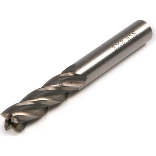 Fixmee 3pc 8*8mm HSS CNC Straight Shank 4 Flute End Mill Milling Cutter Metal Drill Bits Cutting Tools