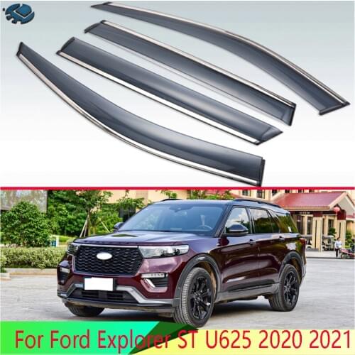 For Ford Explorer ST U625 2020 2021 Car Accessories Plastic Exterior Visor Vent Shades Window Sun Rain Guard Deflector 4pcs