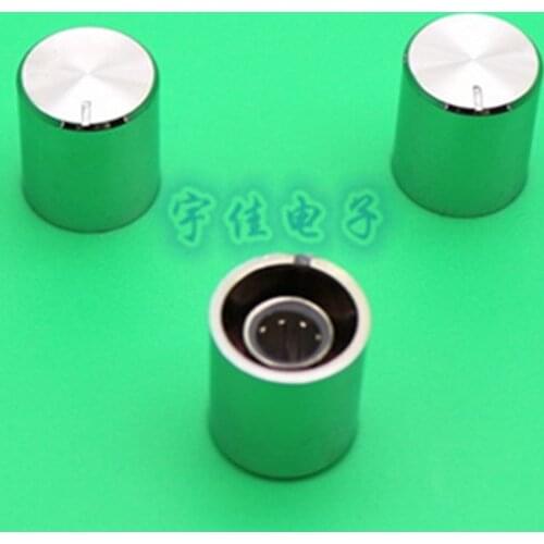 5 Piece 14.5 * 16.5mm potentiometer knob cap electroplated silver plastic knob flower shaft inner hole 6mm
