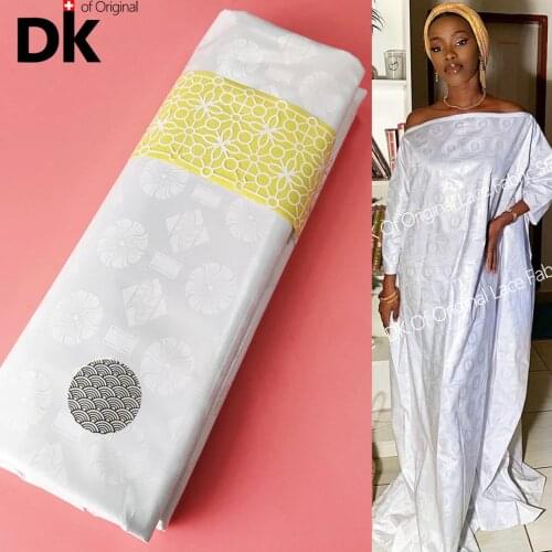 5 Yards 2021 Top Quality Women Party Dress Sewing Basin Riche Original Senegal Embroidered 100% Cotton Basin Riche Elegant Sew