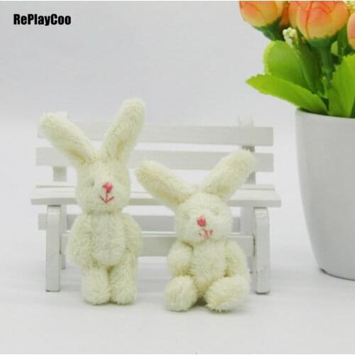 50Pcs/Lot Mini rabbit Stuffed Plush Toys 8cm Small rabbit Stuffed Toys pelucia Pendant Kids Birthday Gift Party Decor 0222