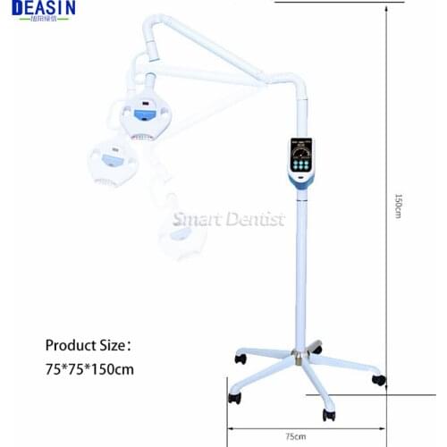 65w Portable dental teeth whitening LED machine 3 colors / moveable bleaching unit lamp floor standing with wheels