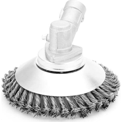 8 inch Steel Trimmer Head Garden Weed Steel Wire Brush Break-proof Rounded Edge Weed Trimmer Head for Power Lawn Mower Grass