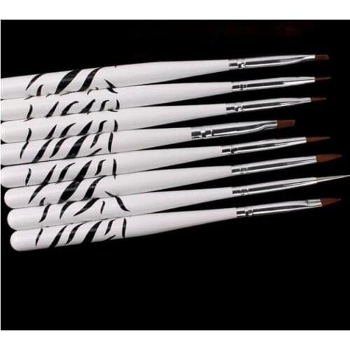 8 Pcs/Set Nail Art Design Brush Dotting Painting Pen Set Acrylic Drawing Liner Tool zebra pen