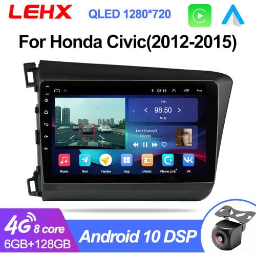 LEHX 9" 2.5D 2din Android 2GB Ram Car Radio Multimidia Video Player Navigation GPS Head Unit For HONDA CIVIC 2012-2015