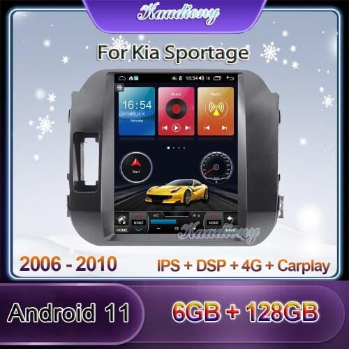 Kaudiony 10.4" Tesla Style Android 10.0 Car Radio For Kia Sportage 3 SL Car Multimedia Player Auto GPS Navigation 4G 2010-2016