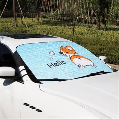 Car Windshield Sunshade Say Hello Corgi Block Auto Shade UV Protect Curtain Side Window Sunshade Cover For Baby Kids Cute Carto