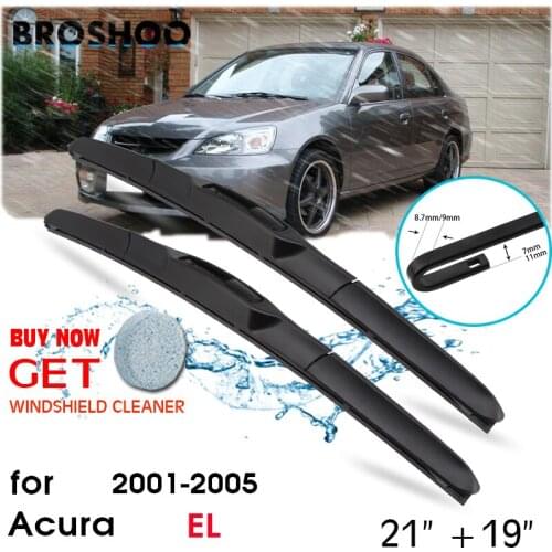Car Wiper Blade Front Window Windscreen Windshield Wipers Blades Fit U Hook Arm Auto Accessories For Acura EL 21"+19" 2001-2005