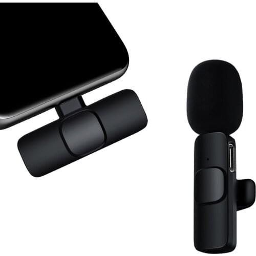 Wireless Lavalier Microphone Portable Mini Mic for iPhone Android Phone Youtubers Facebook Live Broadcast
