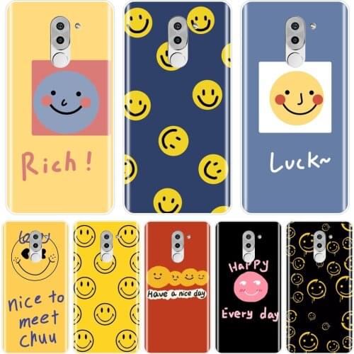 Phone Case For Huawei Honor 4X 5A 5X 6 6X Soft Silicone Yellow Smile Cute Luck Back Cover For Huawei Honor 4C 5C 6C 6A Pro