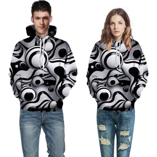 Black White Hoodies Sweatshirts Funny fashion Hip Hop Clothes Long Sleeve Hoodie Street 3d Printing Sweatshirt Men Clothes 2019