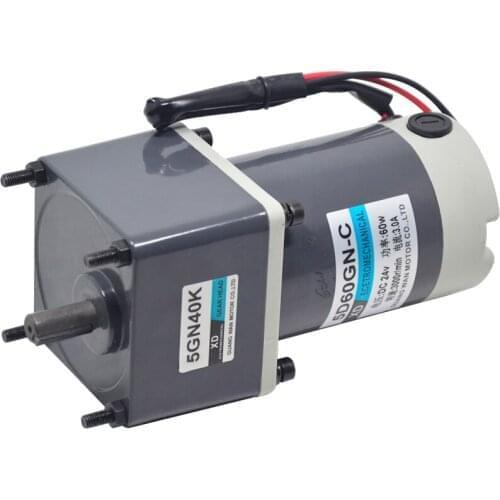 12V 24V DC Motor, Micro Speed Adjustable Motor, 5D60GN-C 60W Slow Speed Motor, Gear Reducer and Low Speed Motor
